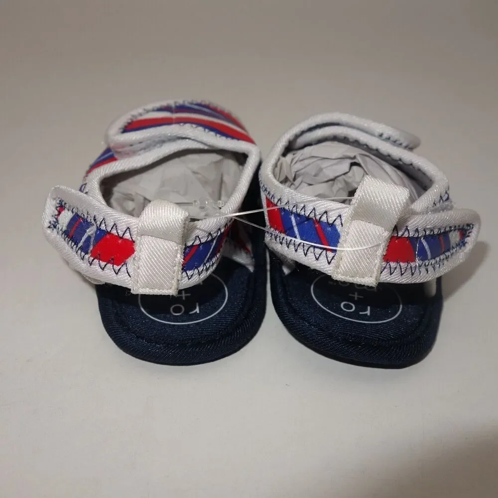 NEW Baby Ro+Me by Robeez Red White Blue Patriotic Sandals 6-12 Months